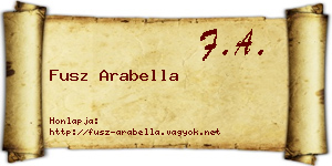 Fusz Arabella névjegykártya